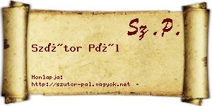 Szútor Pál névjegykártya